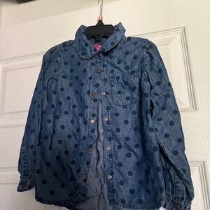 Polka Dot Denim Kids Jacket
